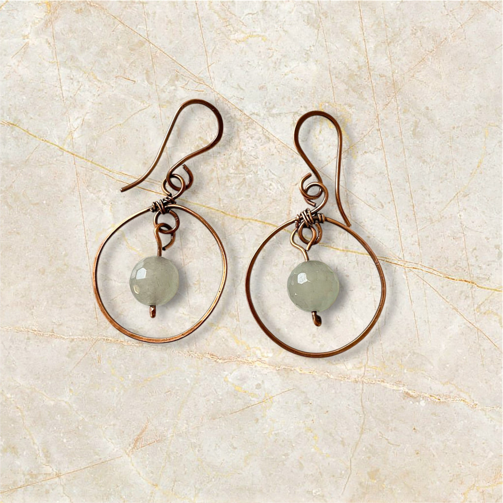 Dangle Earrings-Aquamarine & Rose Quartz