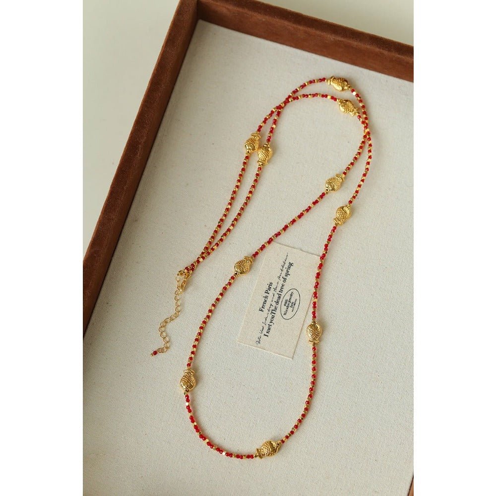 2026 Lucky Koi Red Spinel Long Necklace