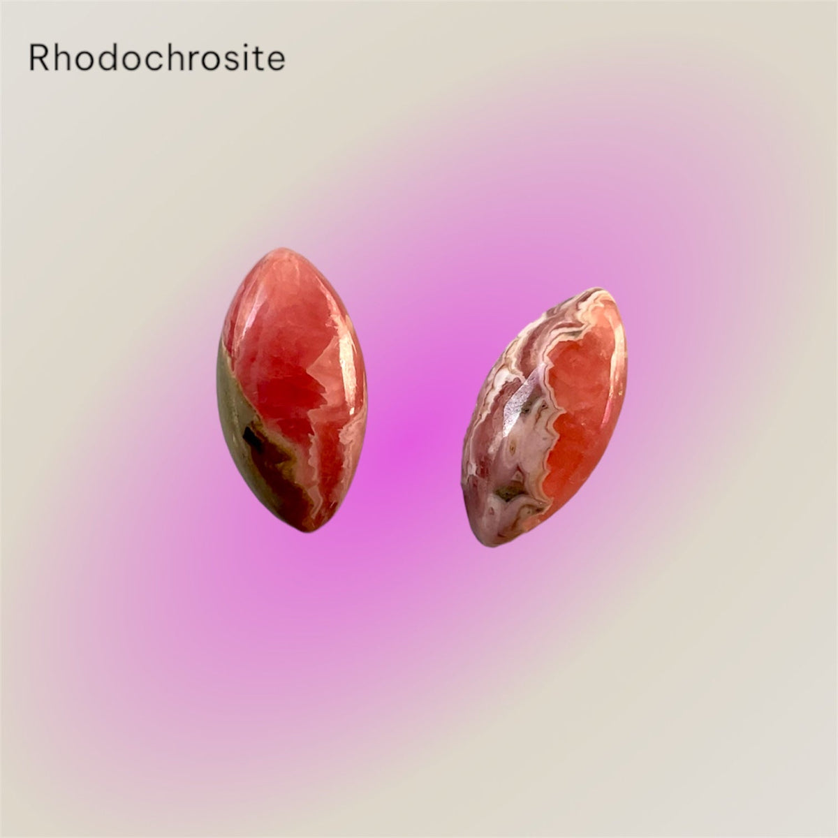 Rhodochrosite Earrings With Rose Quartz