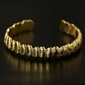 3D Sculpted Seashell Texture Open Cuff Bangle