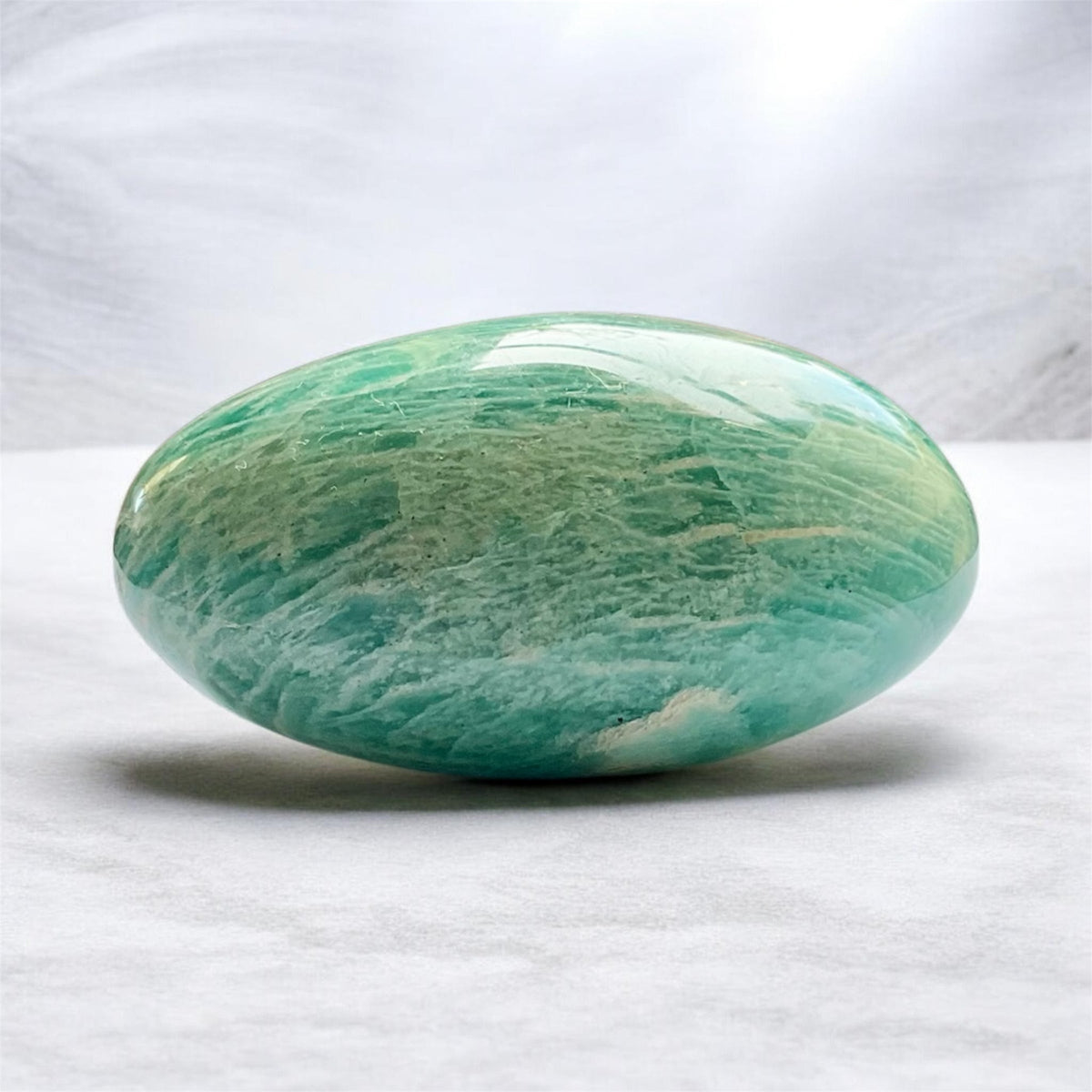 🌊 Amazonite Palm Stone (189g)