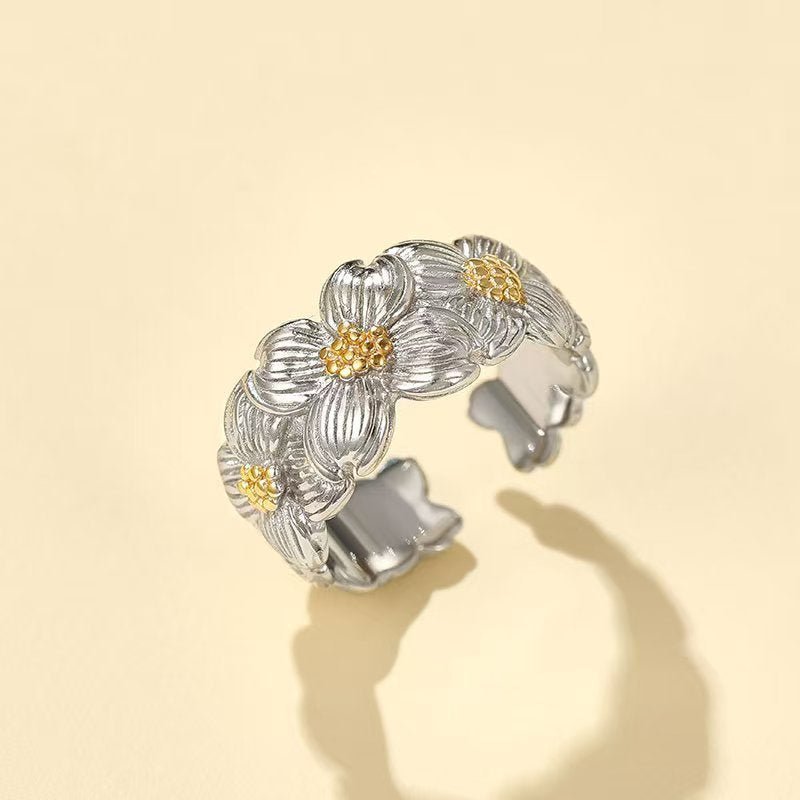 925 Silver Dogwood Flower Ring