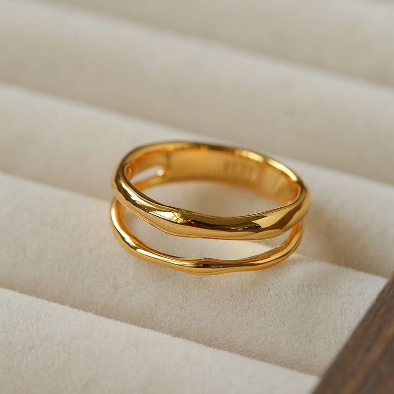 925 Silver Double Line Ring