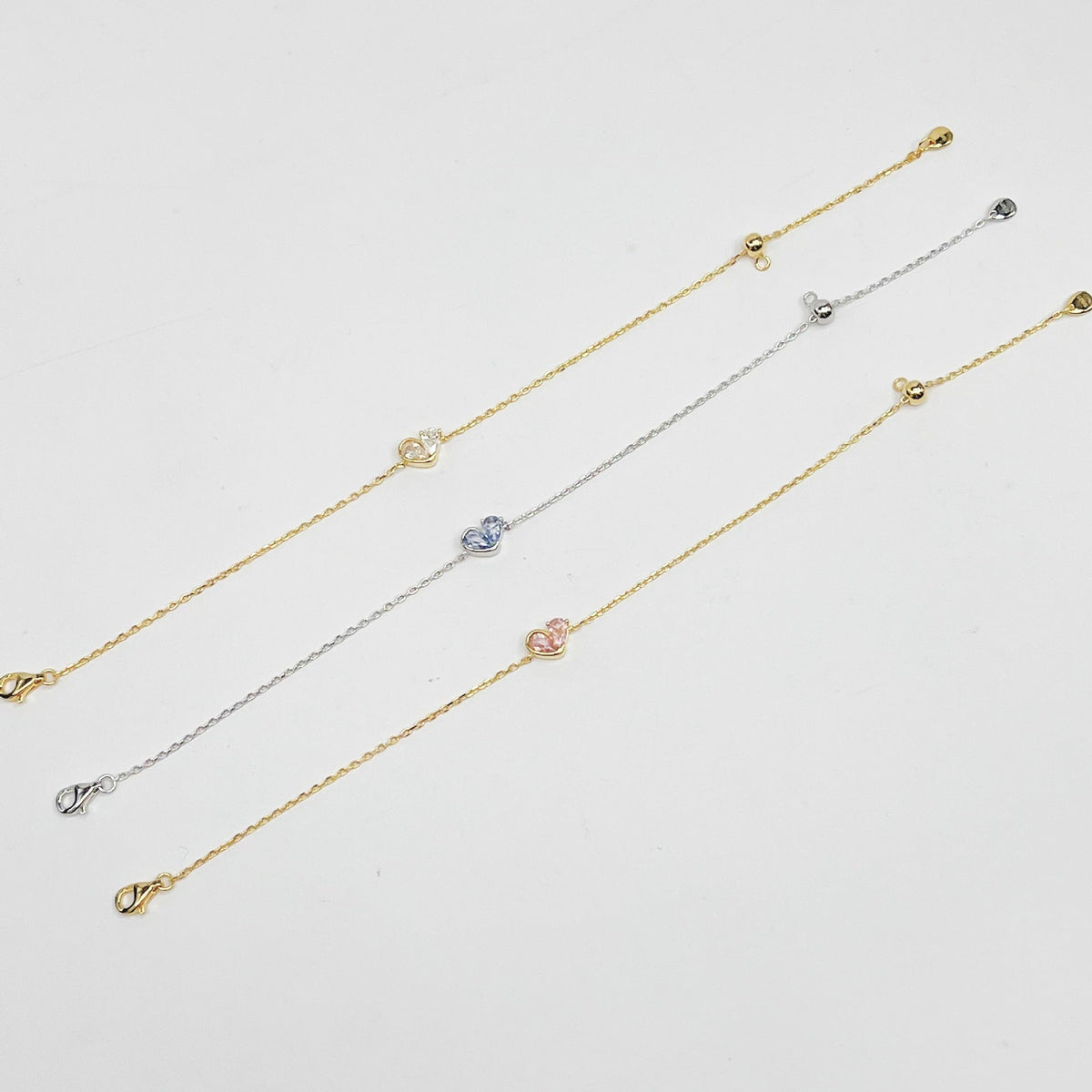 925 Silver Heart Drop Bracelet