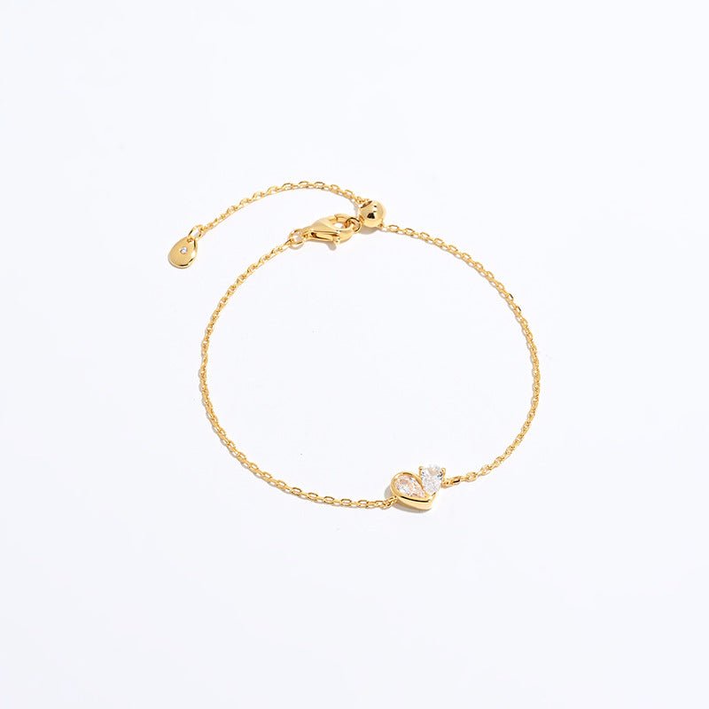 925 Silver Heart Drop Bracelet