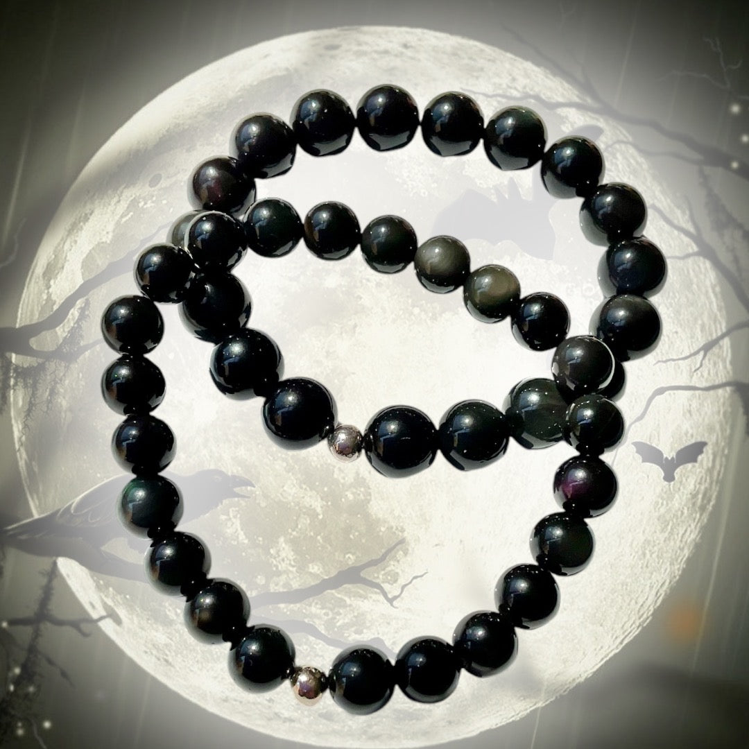Triple Protection, Tiger Eye and Obsidian Bracelets