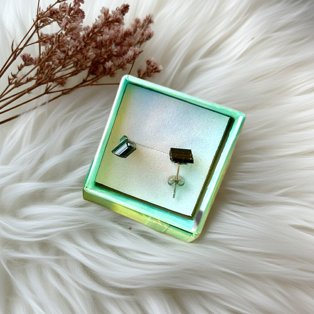 Black Tourmaline Stud Earrings