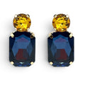 Adelle Montana Sapphire Crystal Octagon And Topaz Round Stone Drop Earrings
