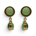 Agatha Light Jade And Dark Jade Resin Two Tone Drop Earrings