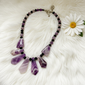 💜 Amethyst & Black Crystal Statement Necklace