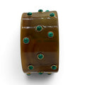 Bella Resin Amber Bangle With Malachite Resin Stones