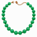Abigail 14Mm Green Aventurine Knotted Semi Precious Bead Necklace