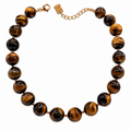 Abigail 16Mm Semi Precious Tiger Eye Necklace