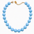 Abigail 14Mm Blue Agate Knotted Semi Precious Necklace