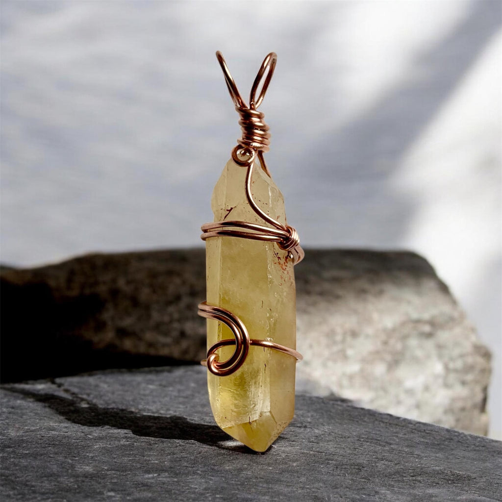 Himalayan Lemurian Citrine Points Wire Wrapped Pendants✨
