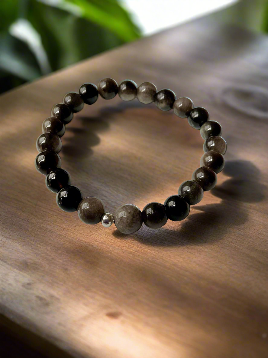 Triple Protection, Tiger Eye and Obsidian Bracelets