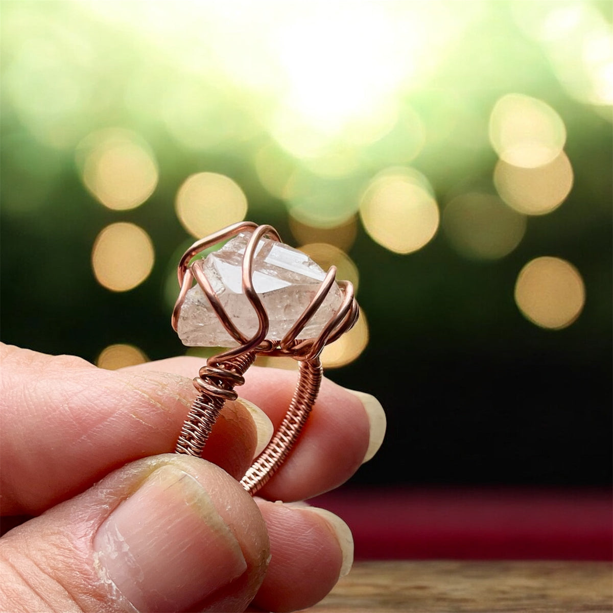Peach Topaz Handcrafted Ring