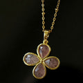Natural Stone Four-Leaf Clover Necklace