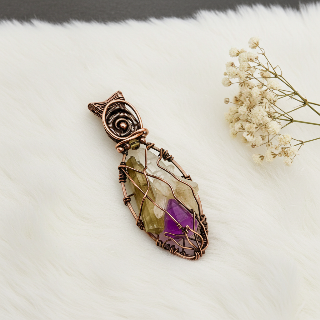 Triple Protection Crystal Pendant