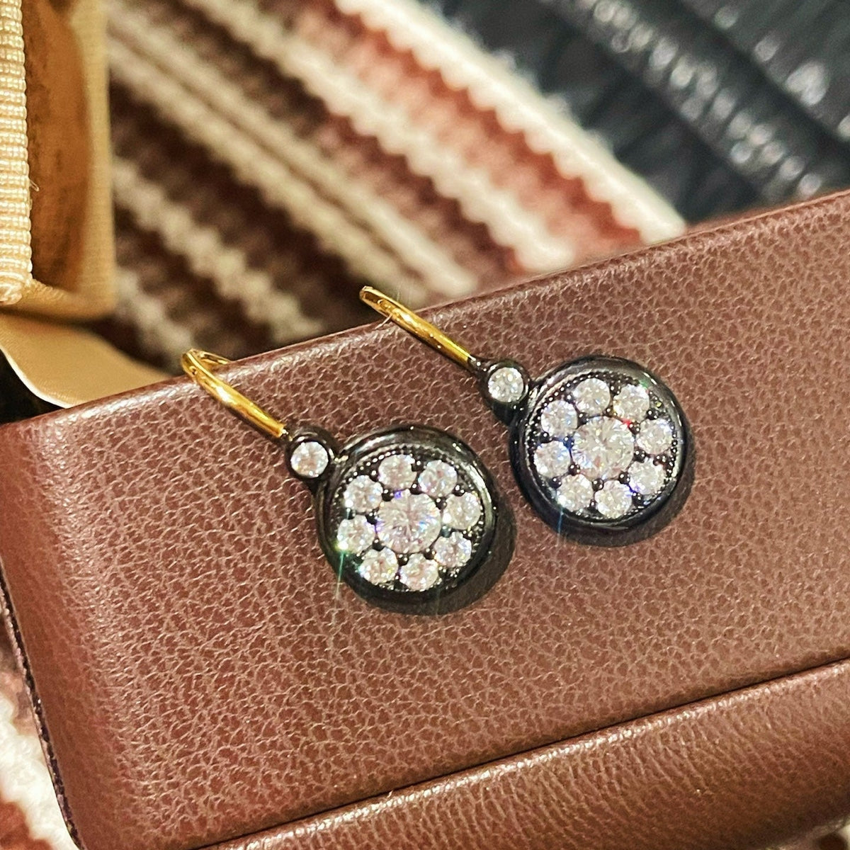 “Wealth & Fortune” Full-Pave Coin Hook Earrings